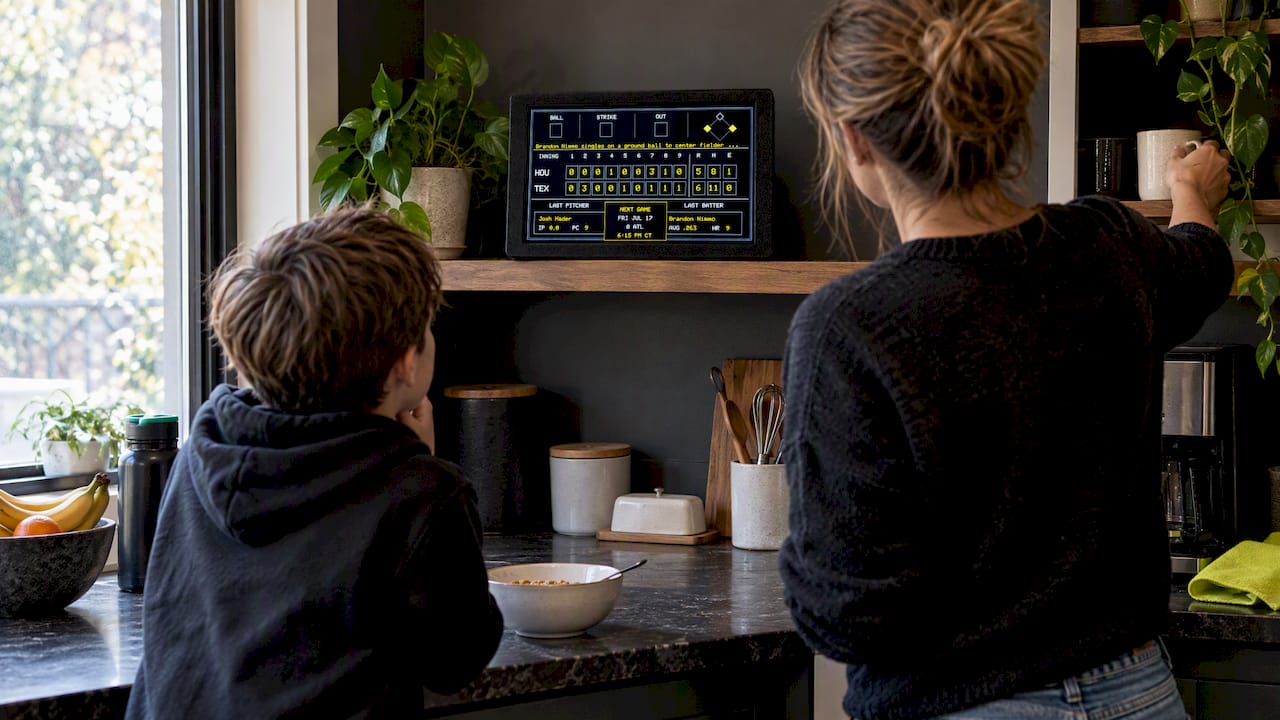Family checking LiveWire Board scores together